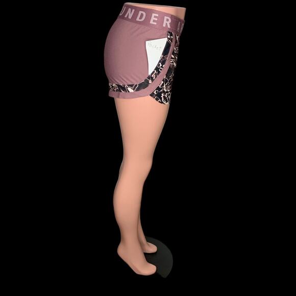 Under Armour Loose Running Shorts Size XS Dusty Pink and Black Abstract Print - Picture 9 of 12